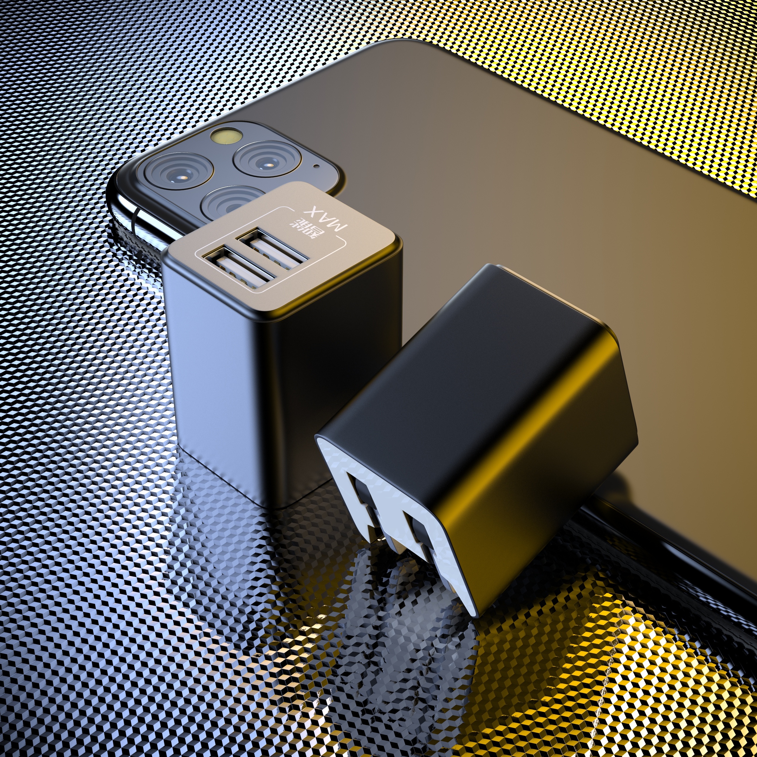 【最新作品1】手机充电头充电器建模渲染|三维|产品|附魔的咖啡