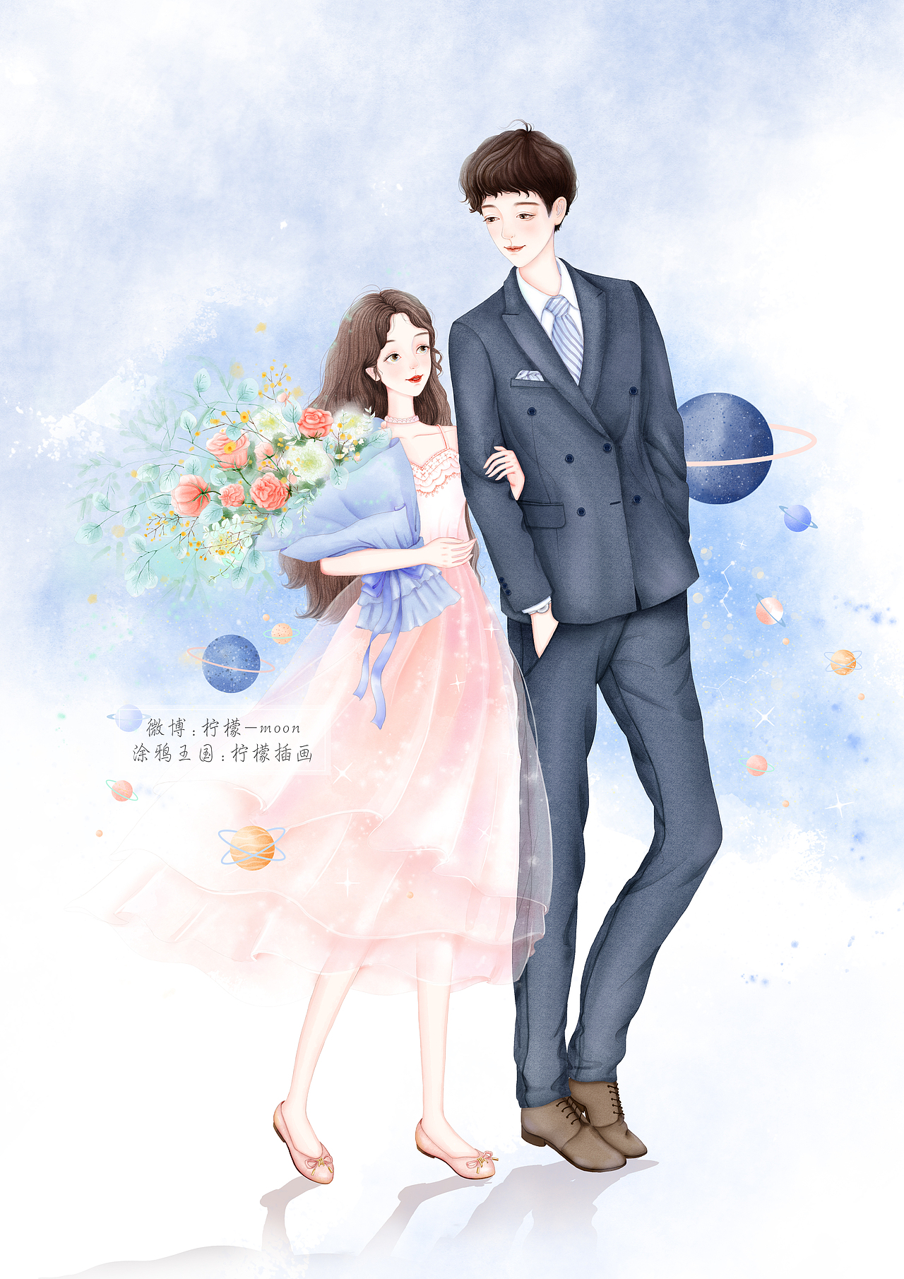 最近画的一些言情小说封面和内插~~