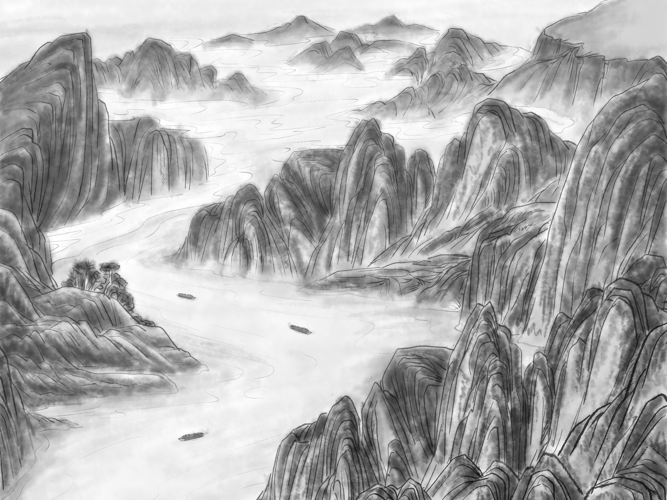 【桂林大河】-黑白山水间|摄影|风光摄影|桂林大河 - 原创作品 - 站酷 (ZCOOL)