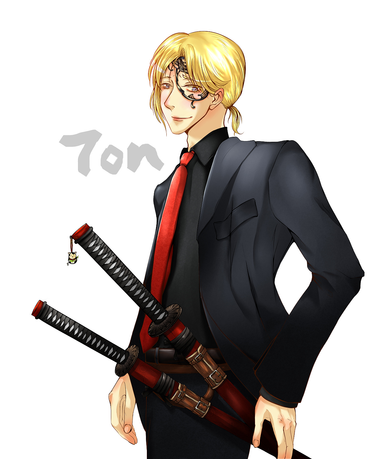 西装与刀与少年·板绘