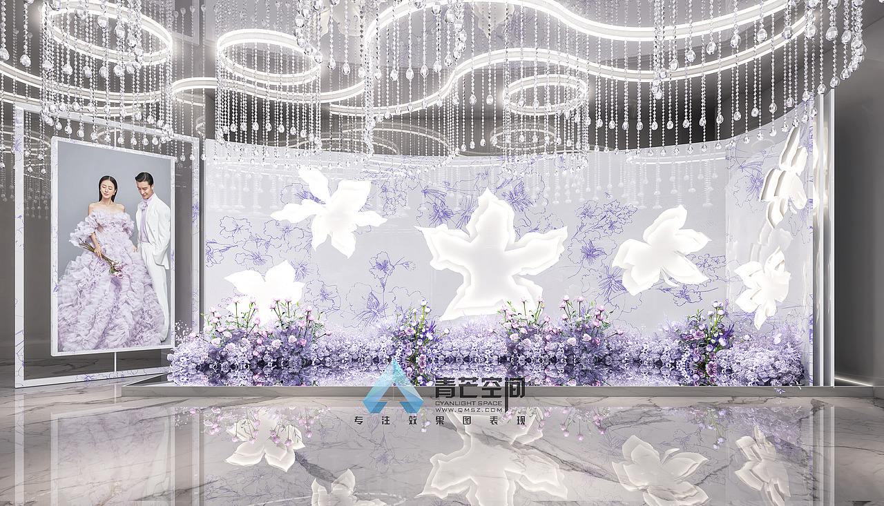 大型婚宴厅婚礼酒店布置效果图