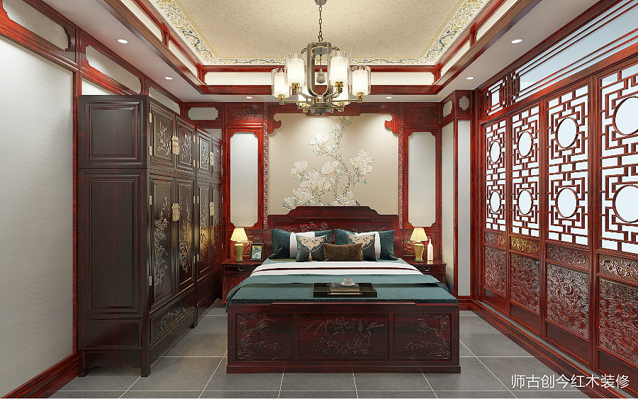 别墅红木装修,红木全屋定制演绎东方之美!