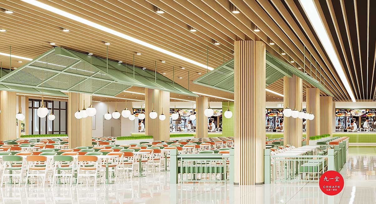 大学食堂室室内大堂设计