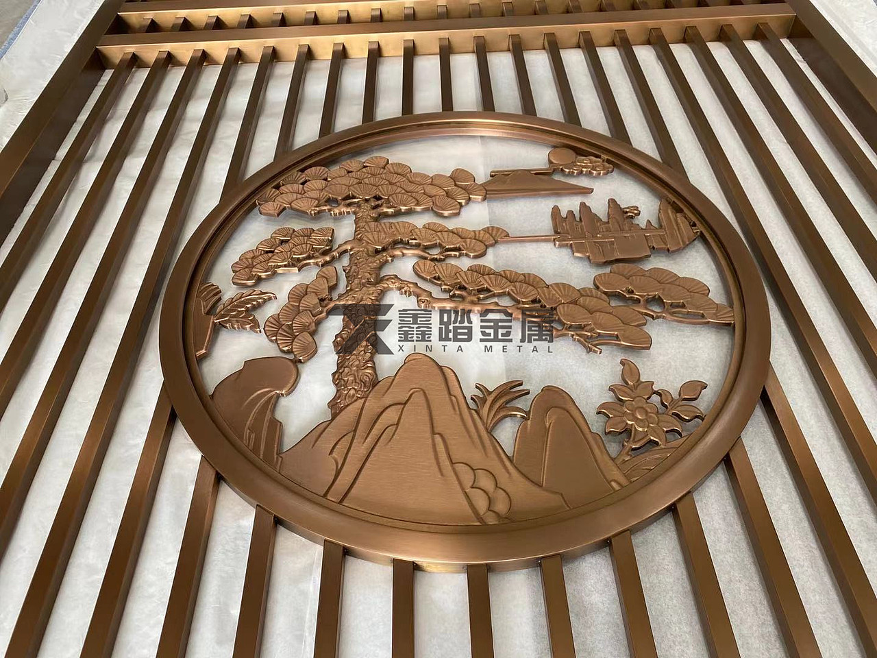 中式玫瑰金不锈钢点焊屏风、可以彰显艺术表现力（图ZMjUwODYzMDQ0） - 其他工业/产品 - 站酷设计师酒店不锈钢屏风原创素材 - 站酷ZCOOL