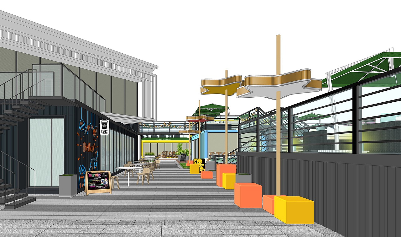 国展中心集装箱SU模型下载