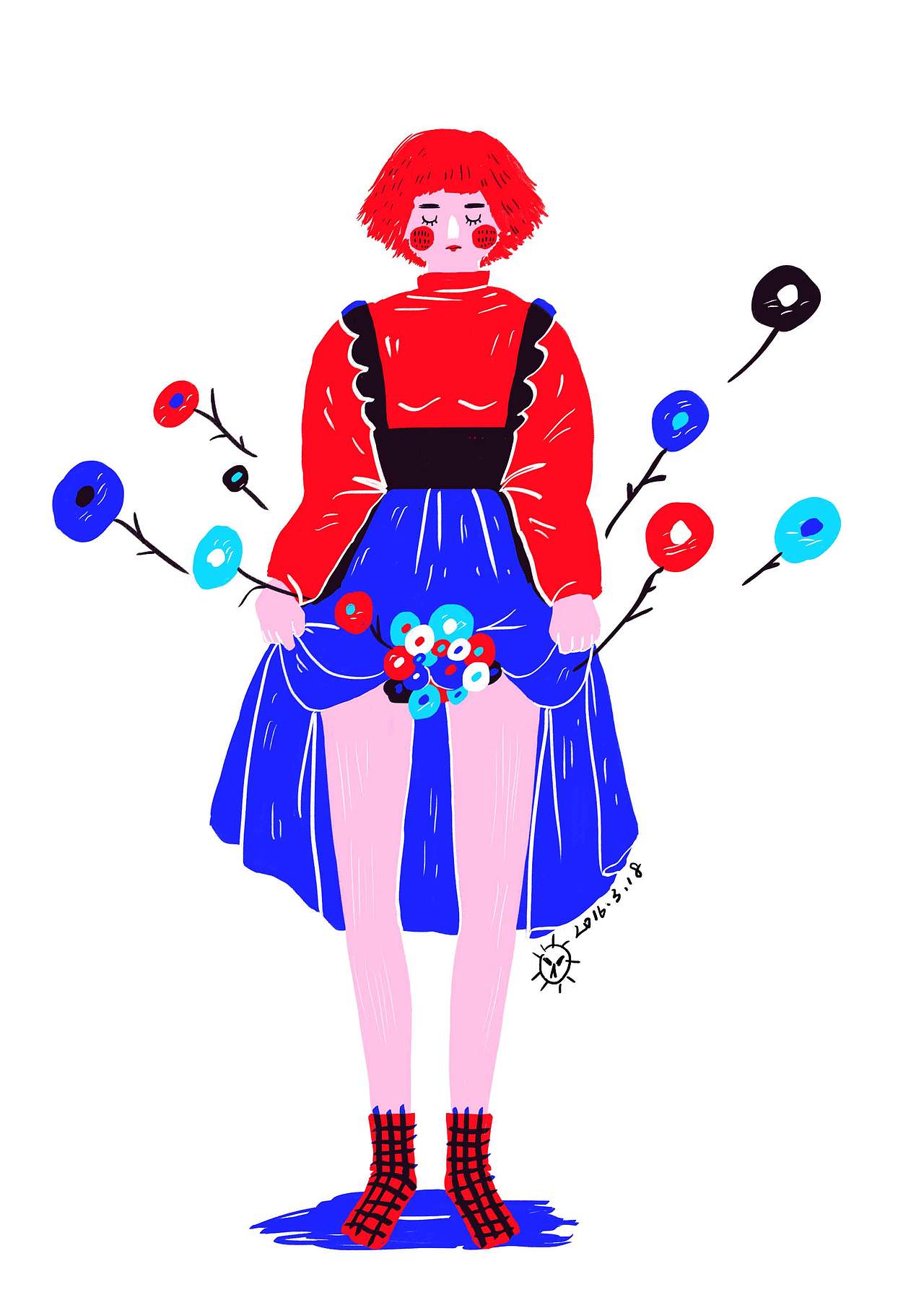 100个少女进行时（图ZNTY1NTgyMjA=） - 商业插画 - 站酷设计师仙球酱原创素材 - 站酷ZCOOL