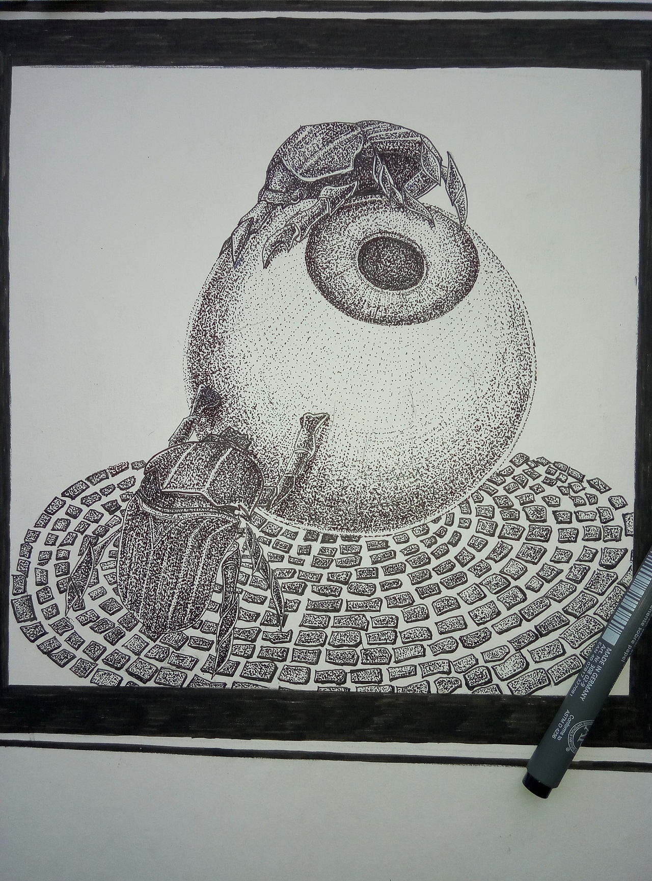 针管笔点画