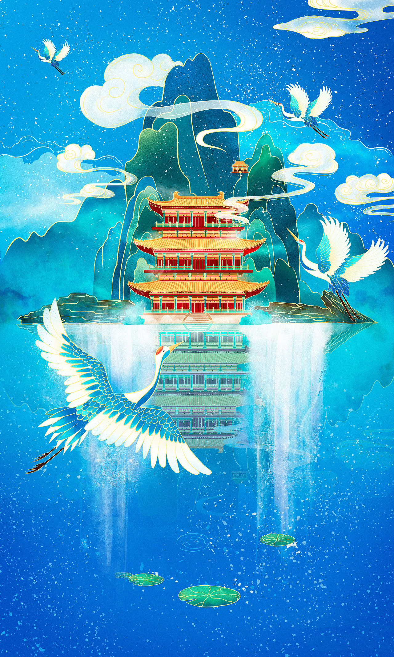 传统国风场景插画