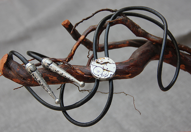 原创设计手工bolo tie小众蒸汽朋克机械表芯波洛绳领带