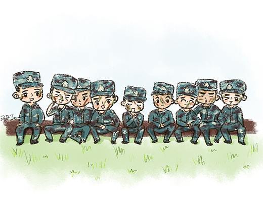 漫画版军校学员创意毕业照