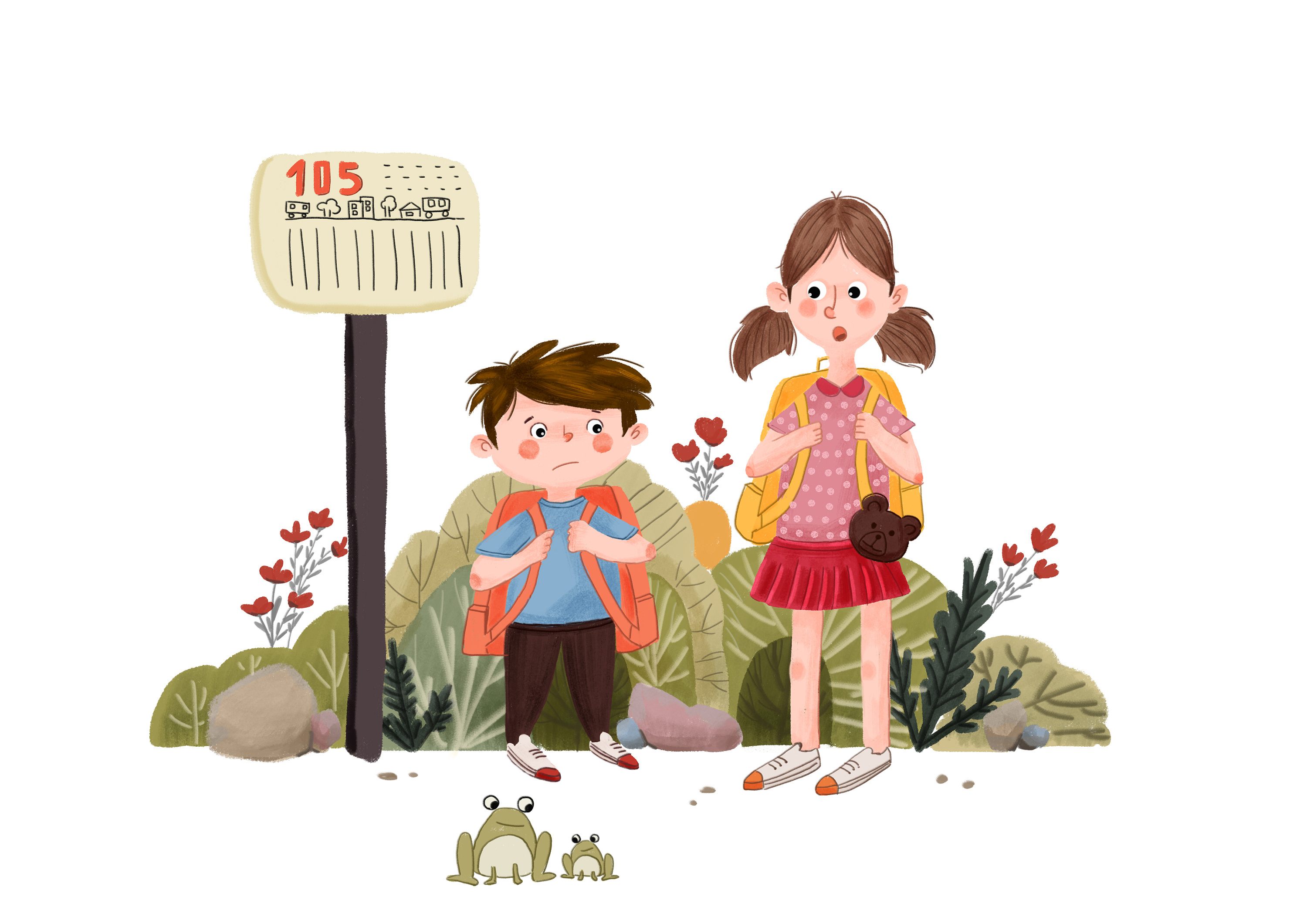 等公交遇到小青蛙