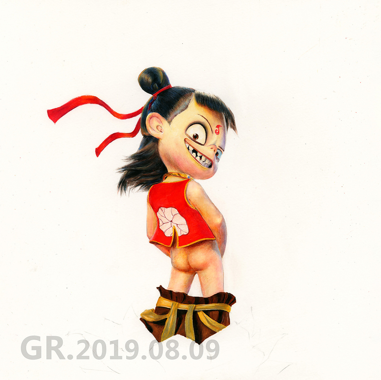 [彩铅画] 手绘哪吒闹海（图ZMTcxNzM5NjY0） - 绘画 - 站酷设计师GR一笔一画原创素材 - 站酷ZCOOL