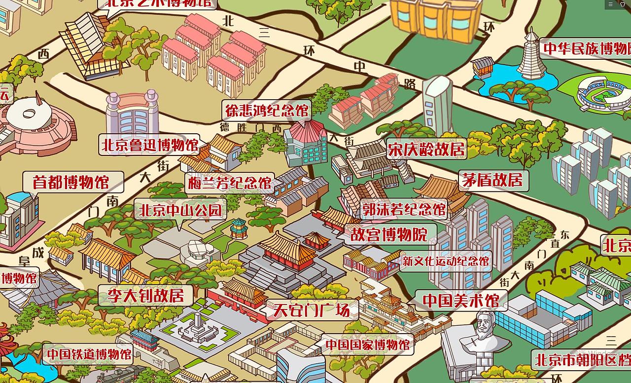 来一波手绘地图《京津冀红色旅游手绘地图》_mjc0909-站酷zcool