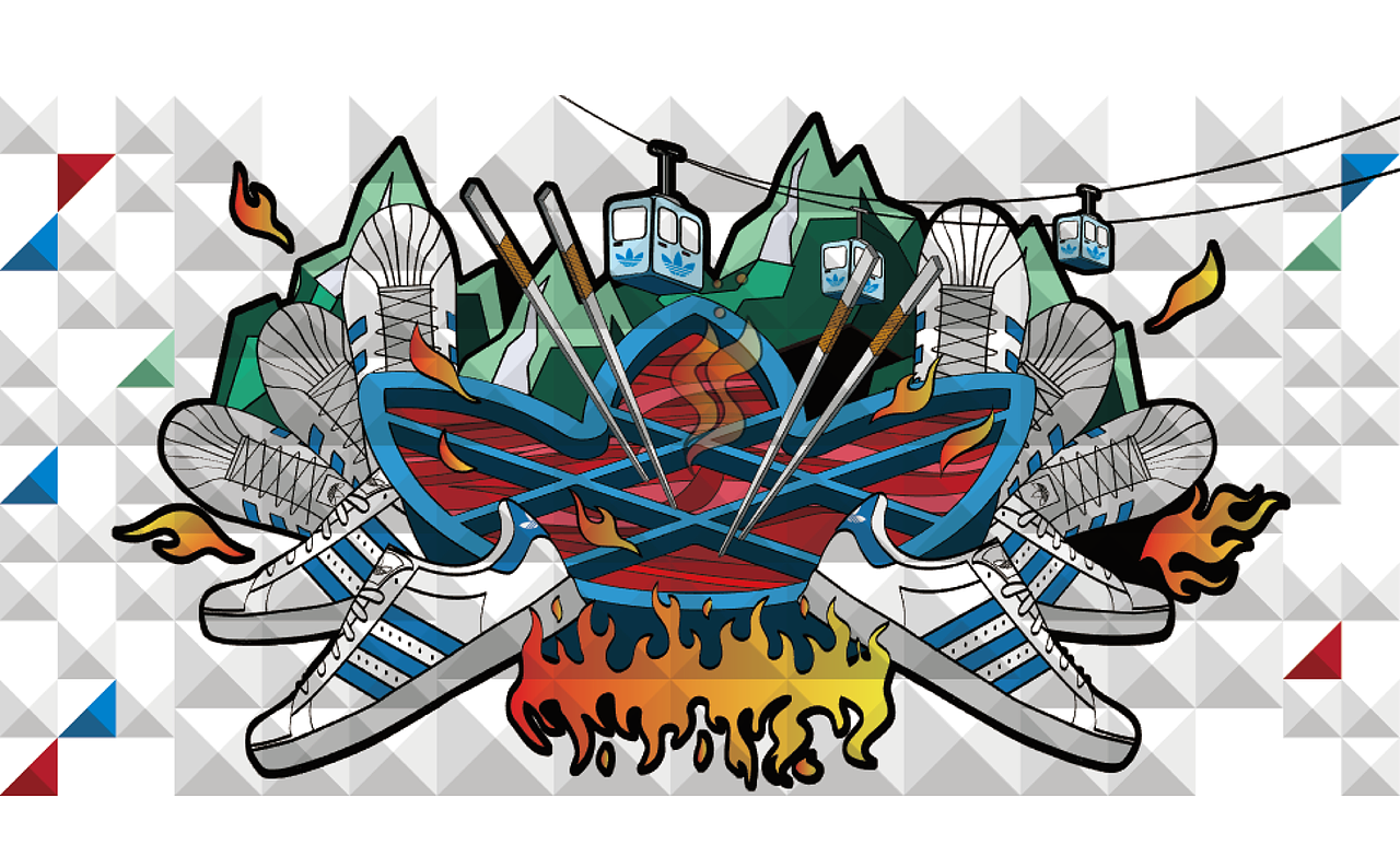 阿迪达斯平面设计插画宣传海报