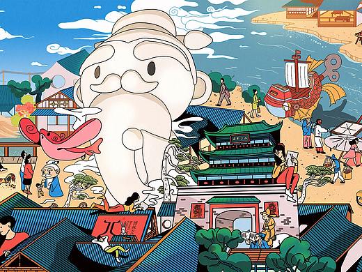 中国经典名画插画/绘画（中国十大名画）清明上河图