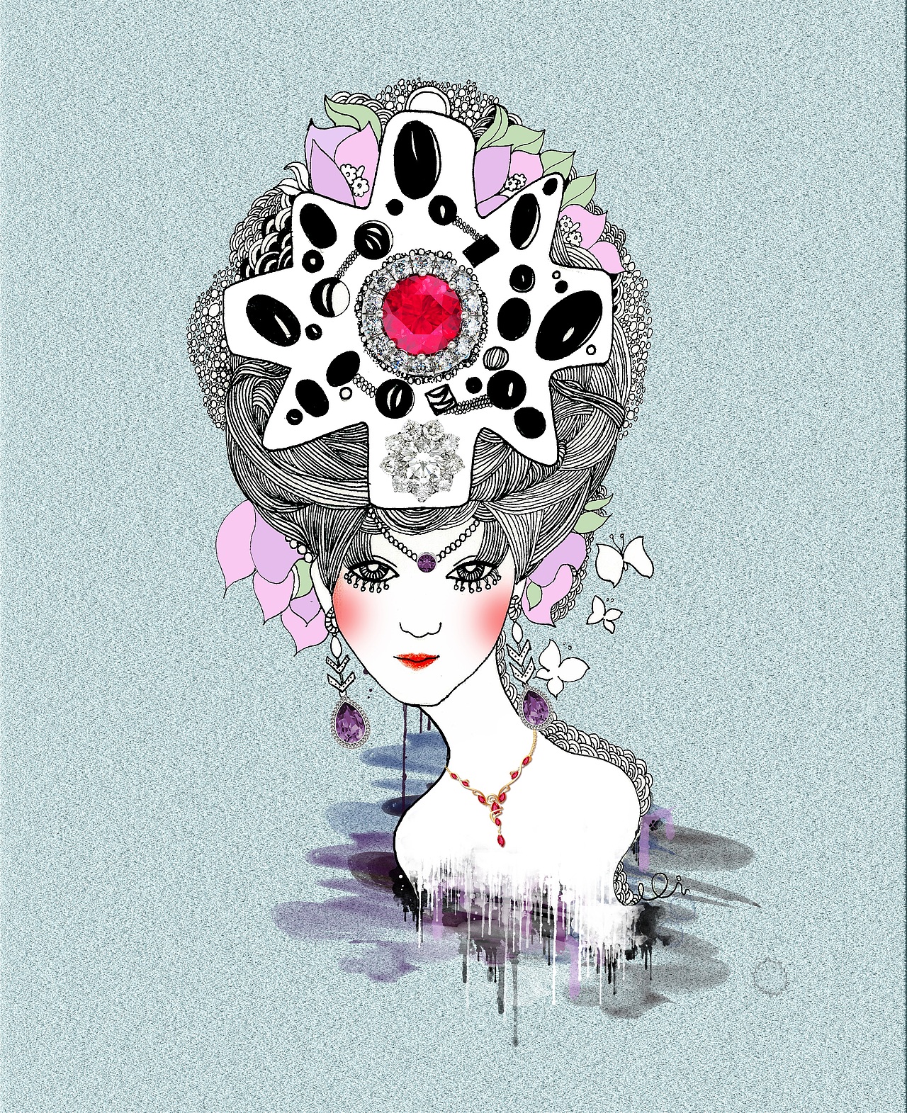 女性线条时尚插画（图ZMTA2NDY4NDky） - 创作习作 - 站酷设计师flower视界原创素材 - 站酷ZCOOL