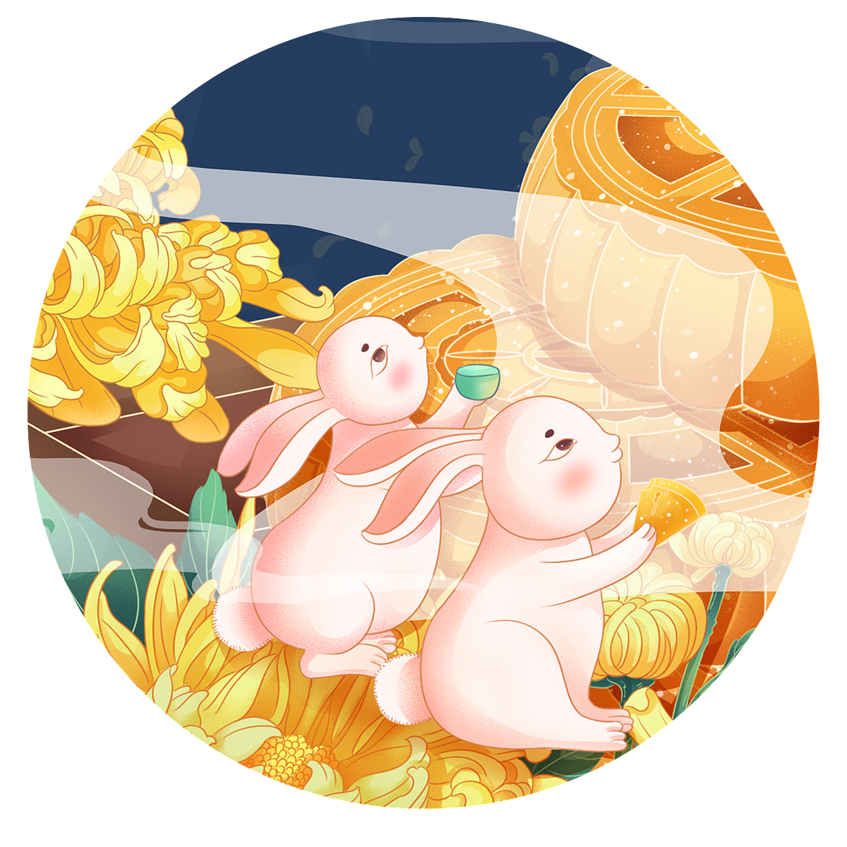 中秋节包装插画_爱画画的艺霖-站酷zcool