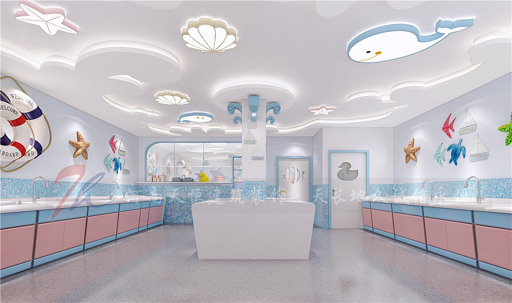 周口太康婴幼儿游泳馆设计案例效果图【天恒装饰】