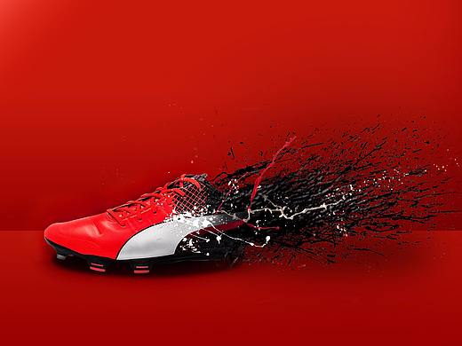 运动鞋飞溅特效合成