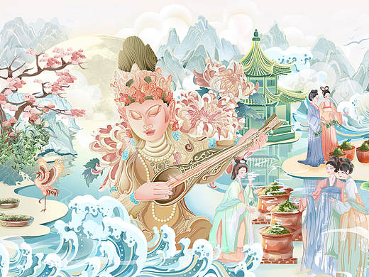 《茶如人生小卷》— 制茶篇-茶颜悦色篇-仕女国潮图