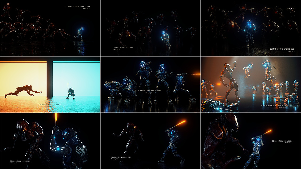 异形风格图打光构图练习