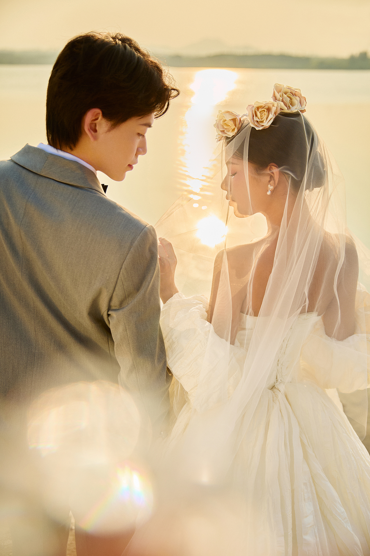 水边夕阳婚纱客样练习