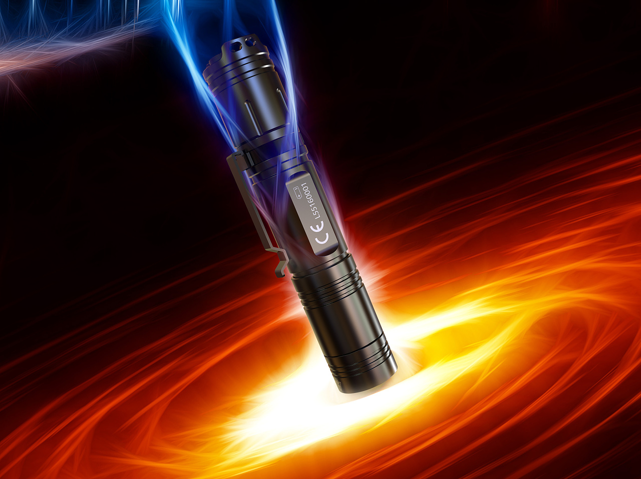 务本户外强光手电筒设计与渲染