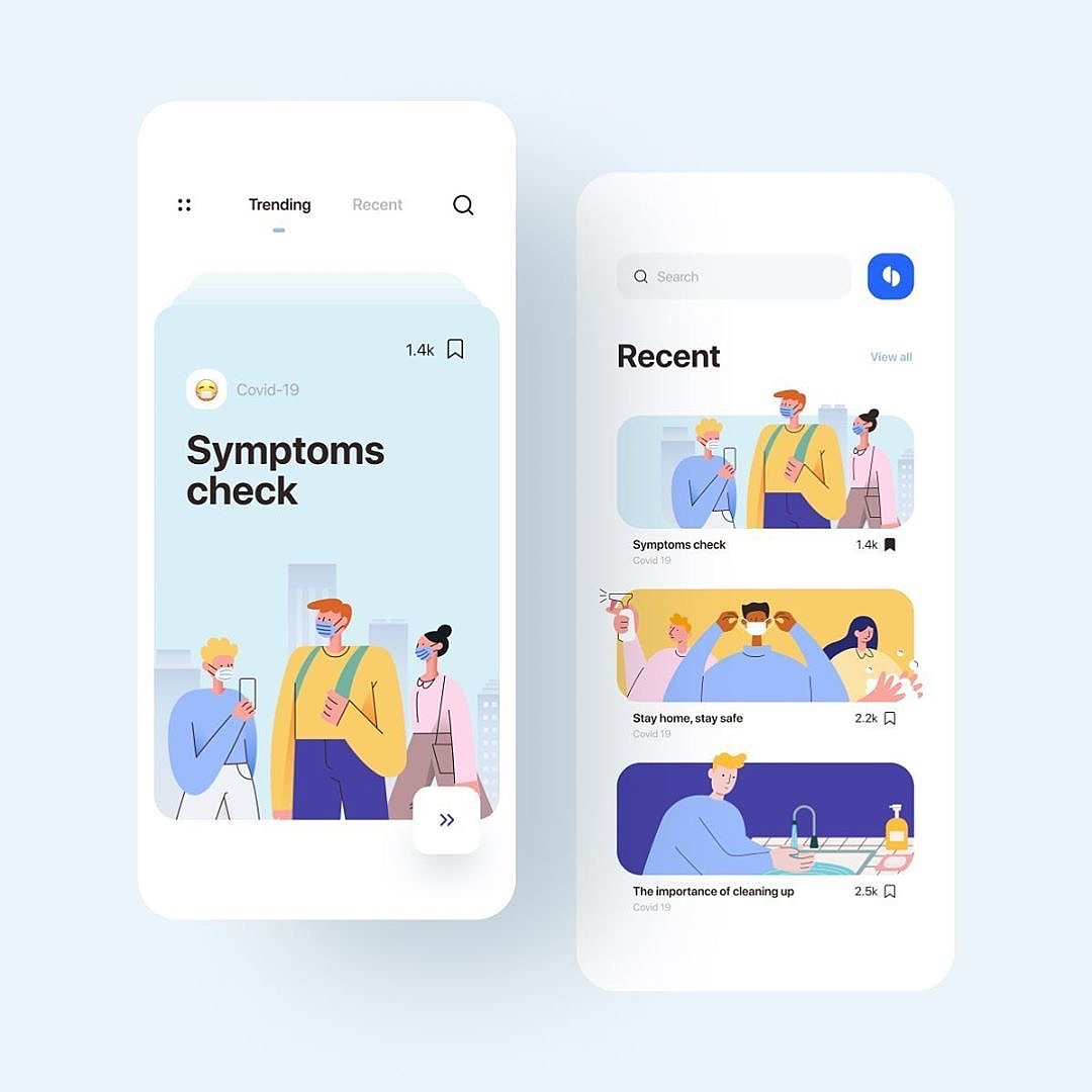 灵感I 矢量插画风UI设计✨（图ZMjEzNDgwNDAw） - APP界面 - 站酷设计师格格学姐原创素材 - 站酷ZCOOL