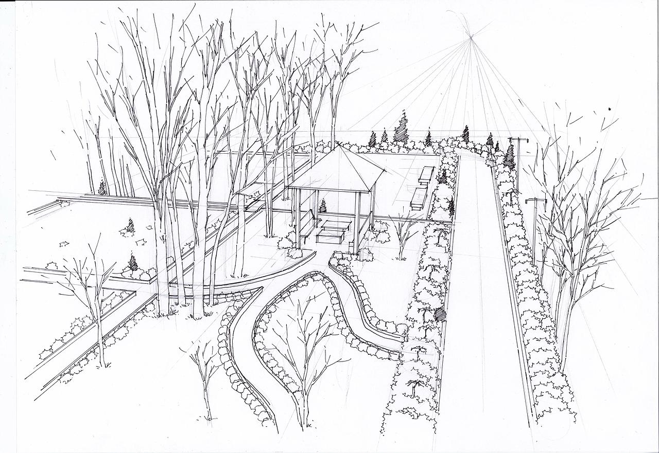 风景园林手绘马克笔效果图