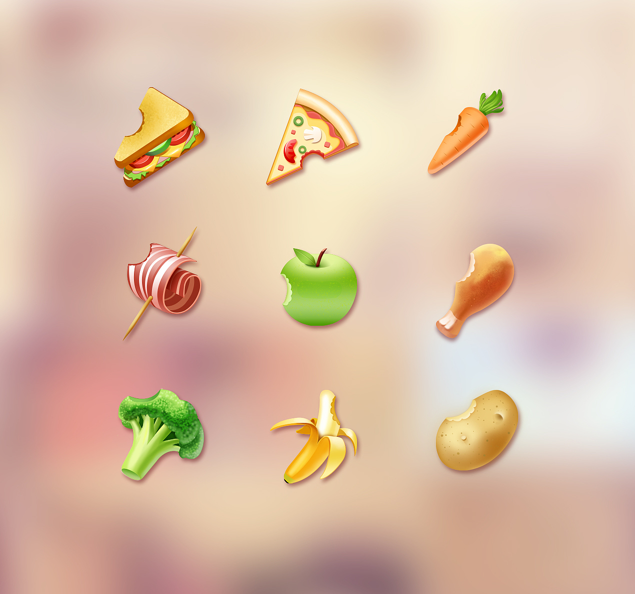 2012 回望自己 一套关于食物的图标 GUI&Food（图ZODQ3OTI1Mg==） - 图标 - 站酷设计师小沐沐yun原创素材 - 站酷ZCOOL