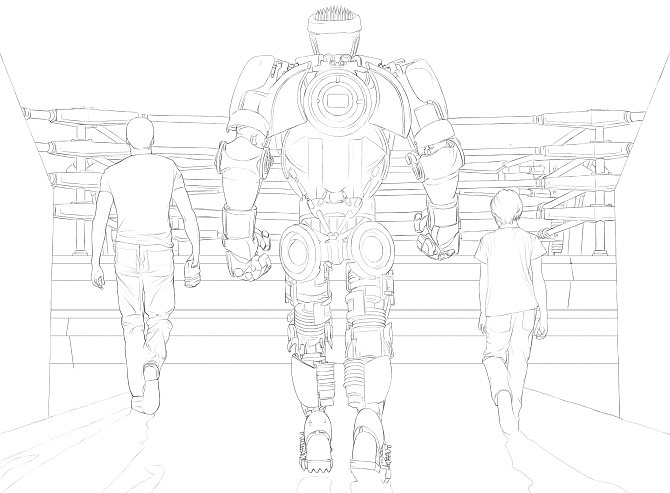 PS手绘教程：铁甲钢拳 海报（图ZNTg3NTc2NA==） - 创作习作 - 站酷设计师野孩子涂鸦原创素材 - 站酷ZCOOL