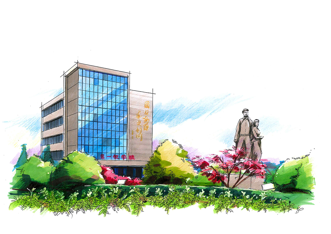 近期画的建筑手绘（图ZNTgwOTc5MDQ=） - 建筑设计 - 站酷设计师好学的小青年原创素材 - 站酷ZCOOL