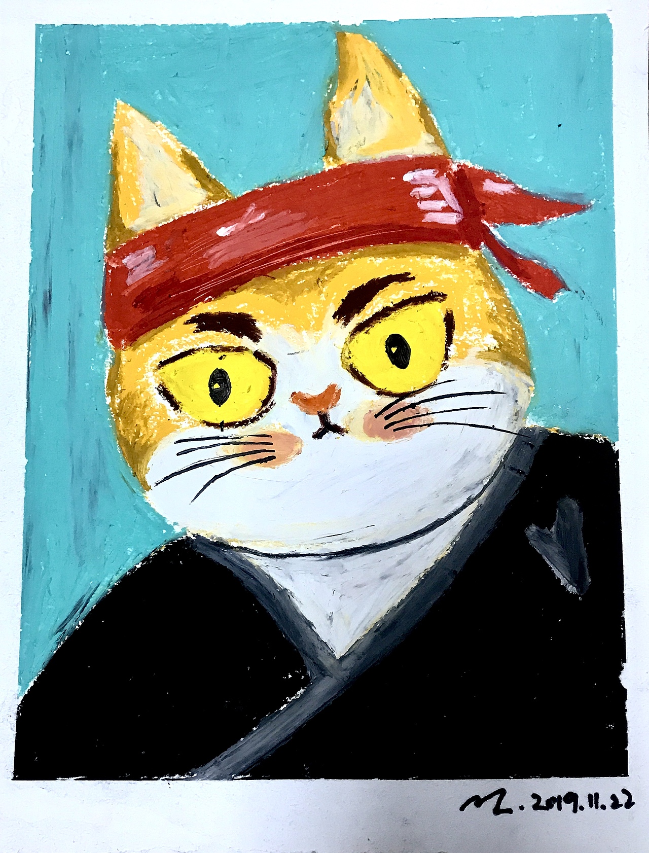 油画棒—猫（图ZMTg2NDg1MDAw） - 儿童插画 - 站酷设计师梦龙fighting8原创素材 - 站酷ZCOOL