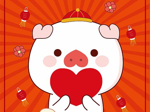 2019猪年大吉猪小爱表情包系列衍生品元宝猪福气满满