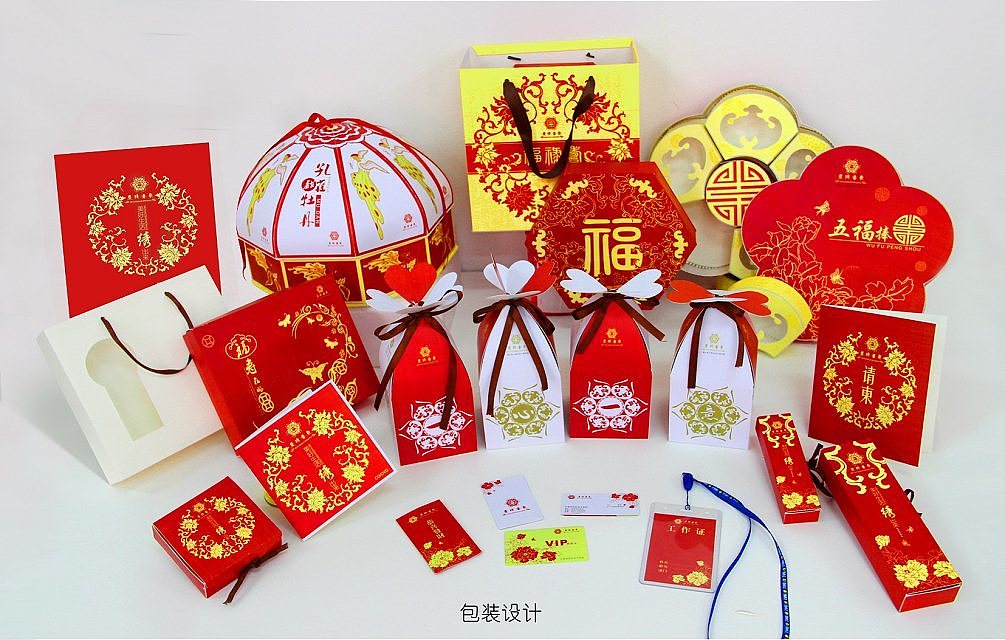 包装设计及VI:孔雀戏牡丹壁挂式、五福捧寿壁挂式等等