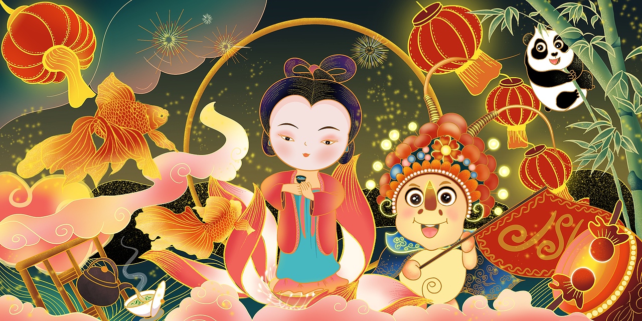插画 及时行乐 节庆