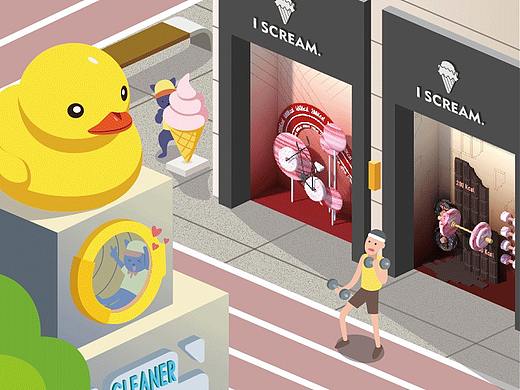时代街区奇妙物语：橱窗中的未来社区生活构想图