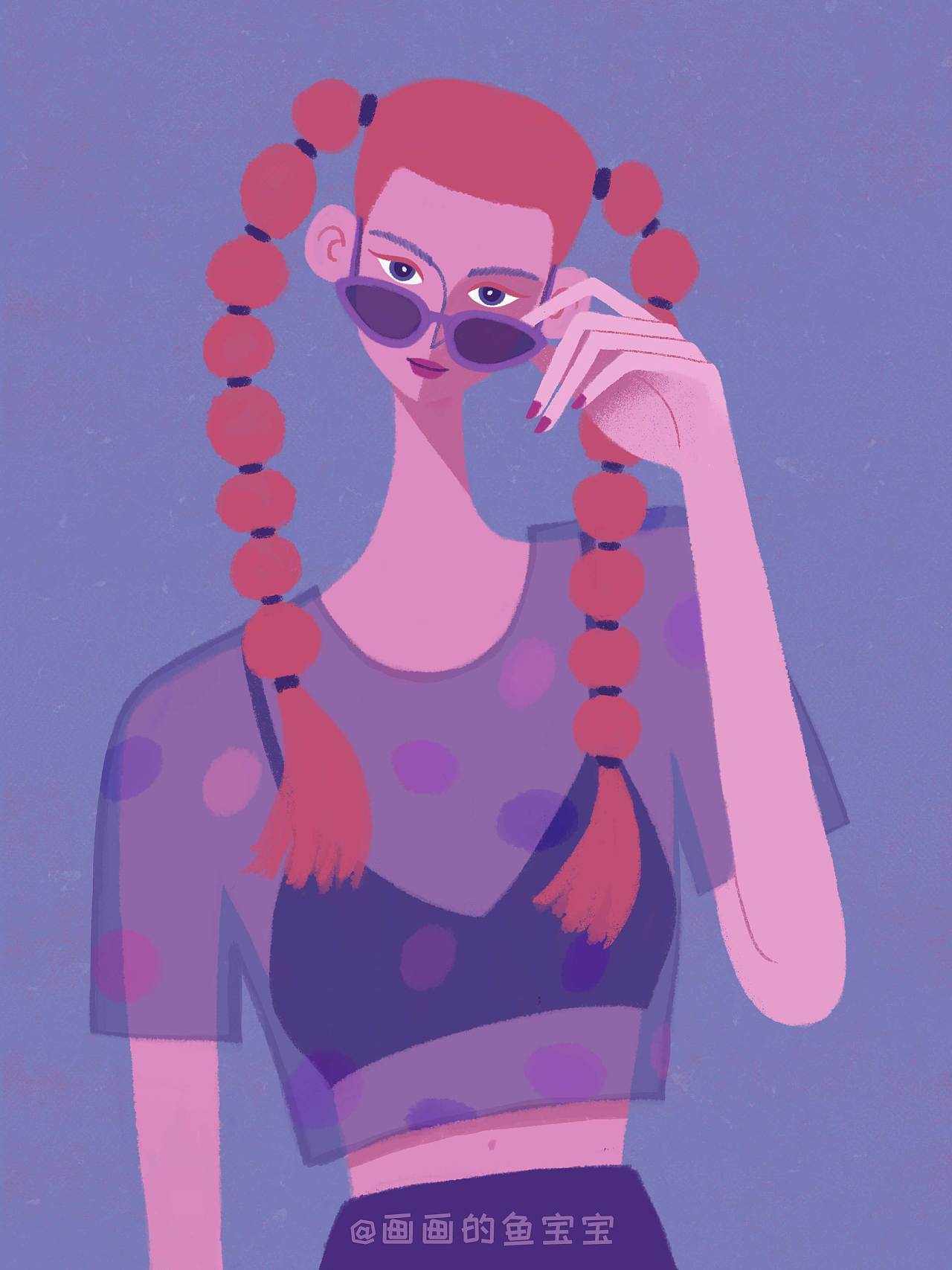 一组人物半身插画