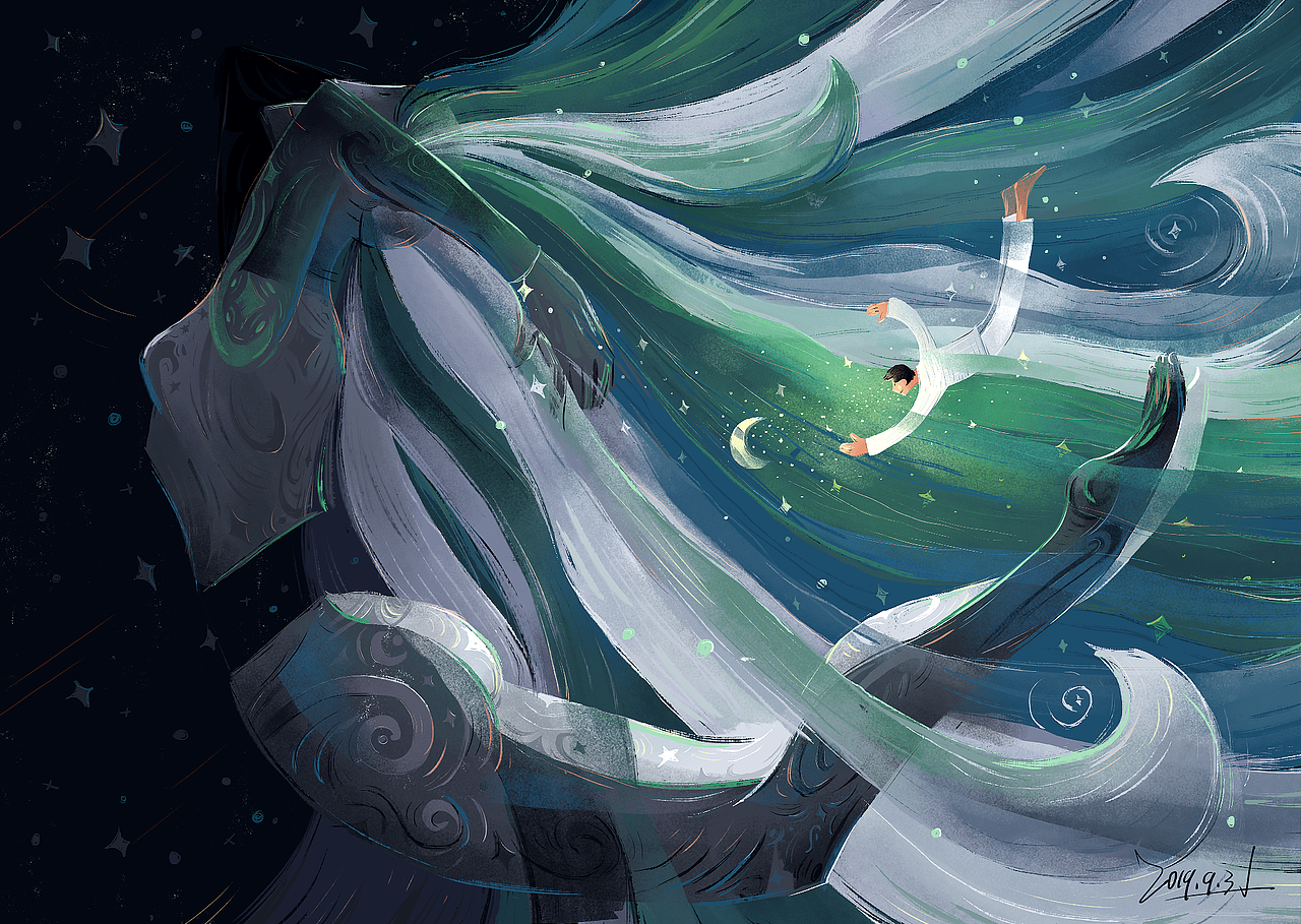 原创插画《有星星，有月亮》（图ZMjMxNDA3NDAw） - 商业插画 - 站酷设计师画非话原创素材 - 站酷ZCOOL