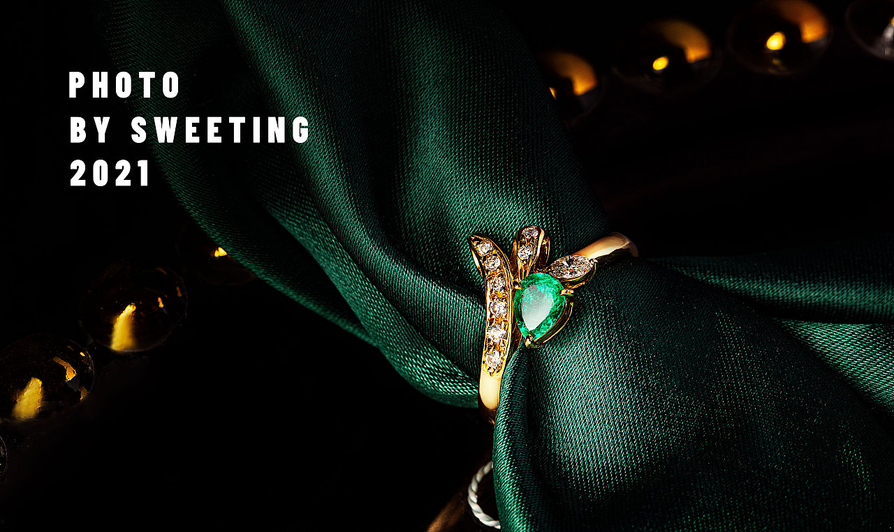 祖母绿/红宝石戒指创意摄影