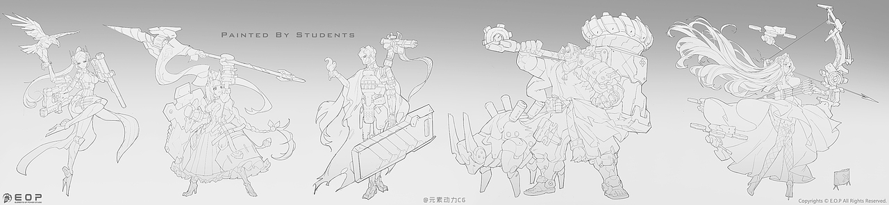 元素动力 | 学员角色立绘设计小稿作业（图ZMTM4NTE1MTM2） - 创作习作 - 站酷设计师元素动力CG原创素材 - 站酷ZCOOL