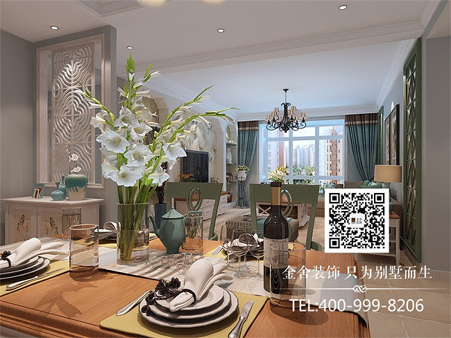 石家庄荣盛华府装修-140平美式田园风格装修（图ZOTY3MjQ2Mjg=） - 家装设计 - 站酷设计师别墅大宅装修设计原创素材 - 站酷ZCOOL