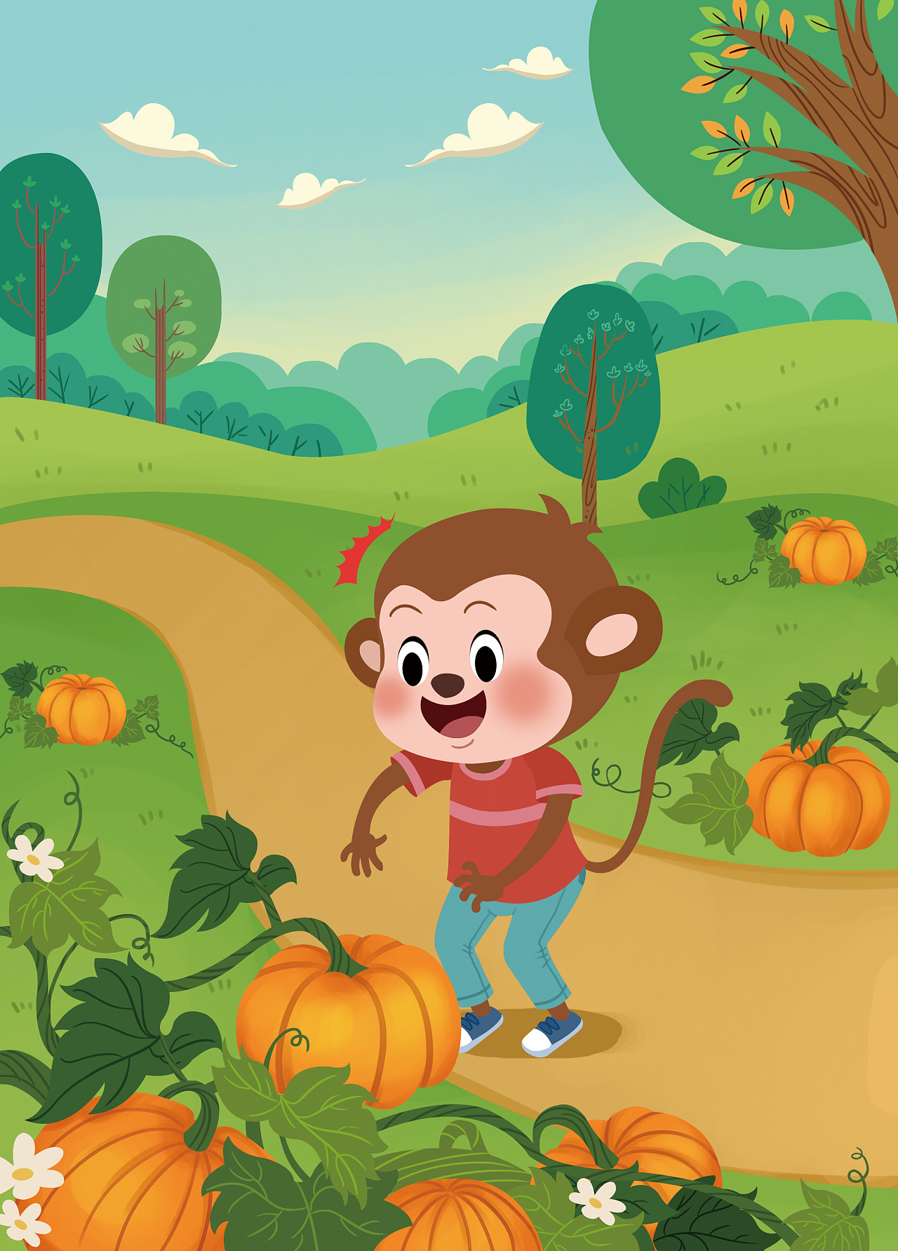 丛林小猴|插画|儿童插画|小胖菜 - 原创作品 - 站酷 (ZCOOL)