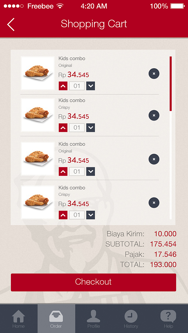 印尼肯德基APP设计（图ZMTQyNDE0Njg=） - APP界面 - 站酷设计师麟多多原创素材 - 站酷ZCOOL