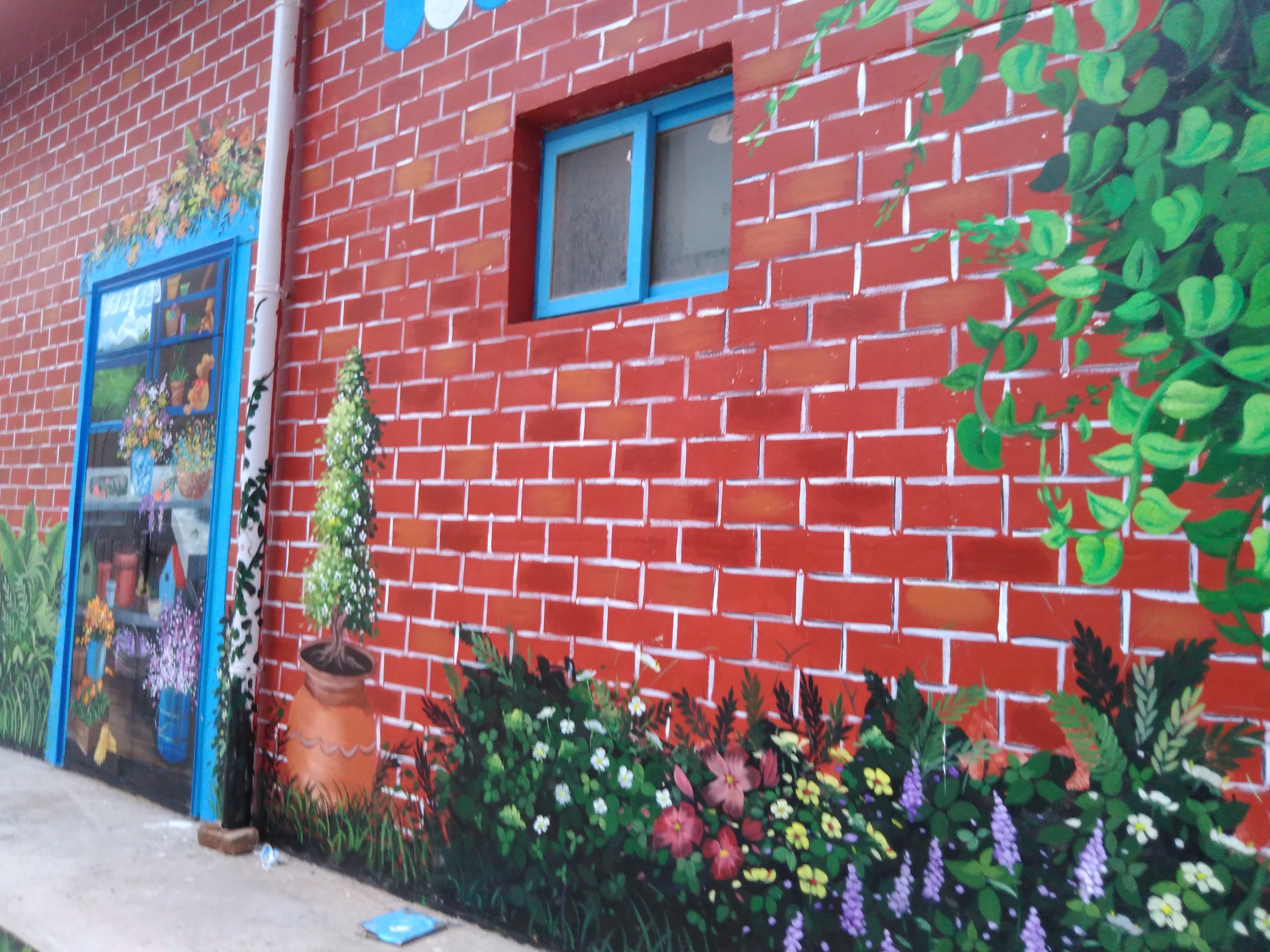 商场咖啡厅墙体彩绘 商场装饰|其他|墙绘/立体画|河北石家庄墙绘