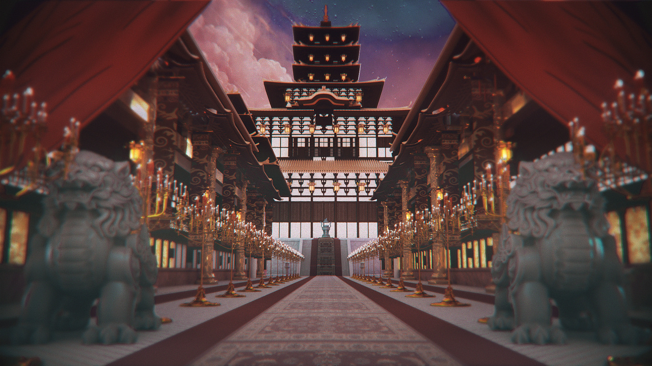 宫廷场景渲染练习