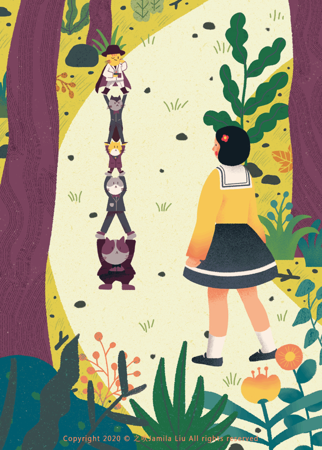 《中国校园文学》儿童插画丨像猫一样（图ZMjEwNDUxMjQ4） - 儿童插画 - 站酷设计师之吹Jamila原创素材 - 站酷ZCOOL