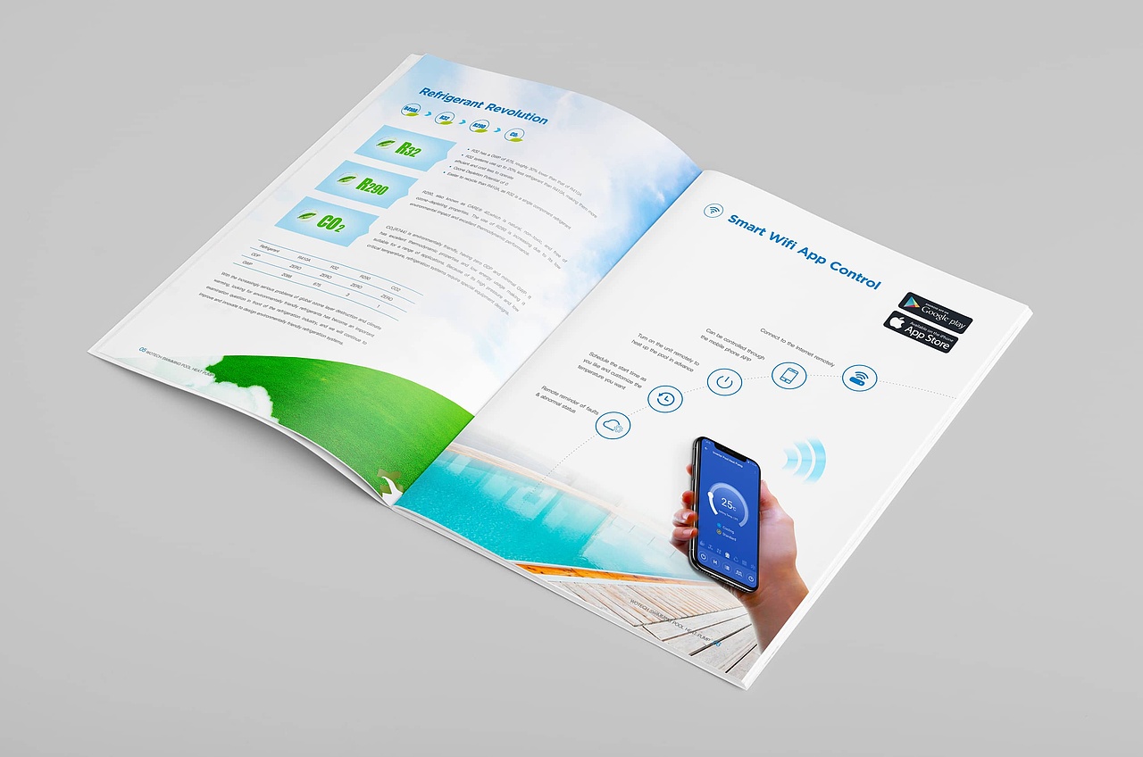 华天成空气能热泵泳池机组外贸画册