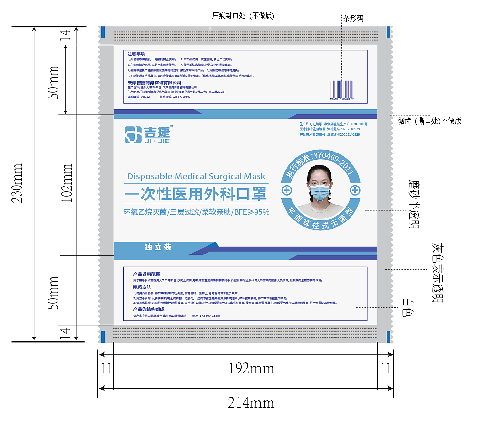 一次性医用外科口罩包装设计