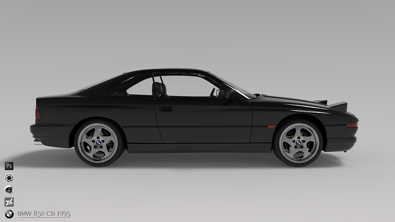 BMW 850 CSi 1995 渲染
